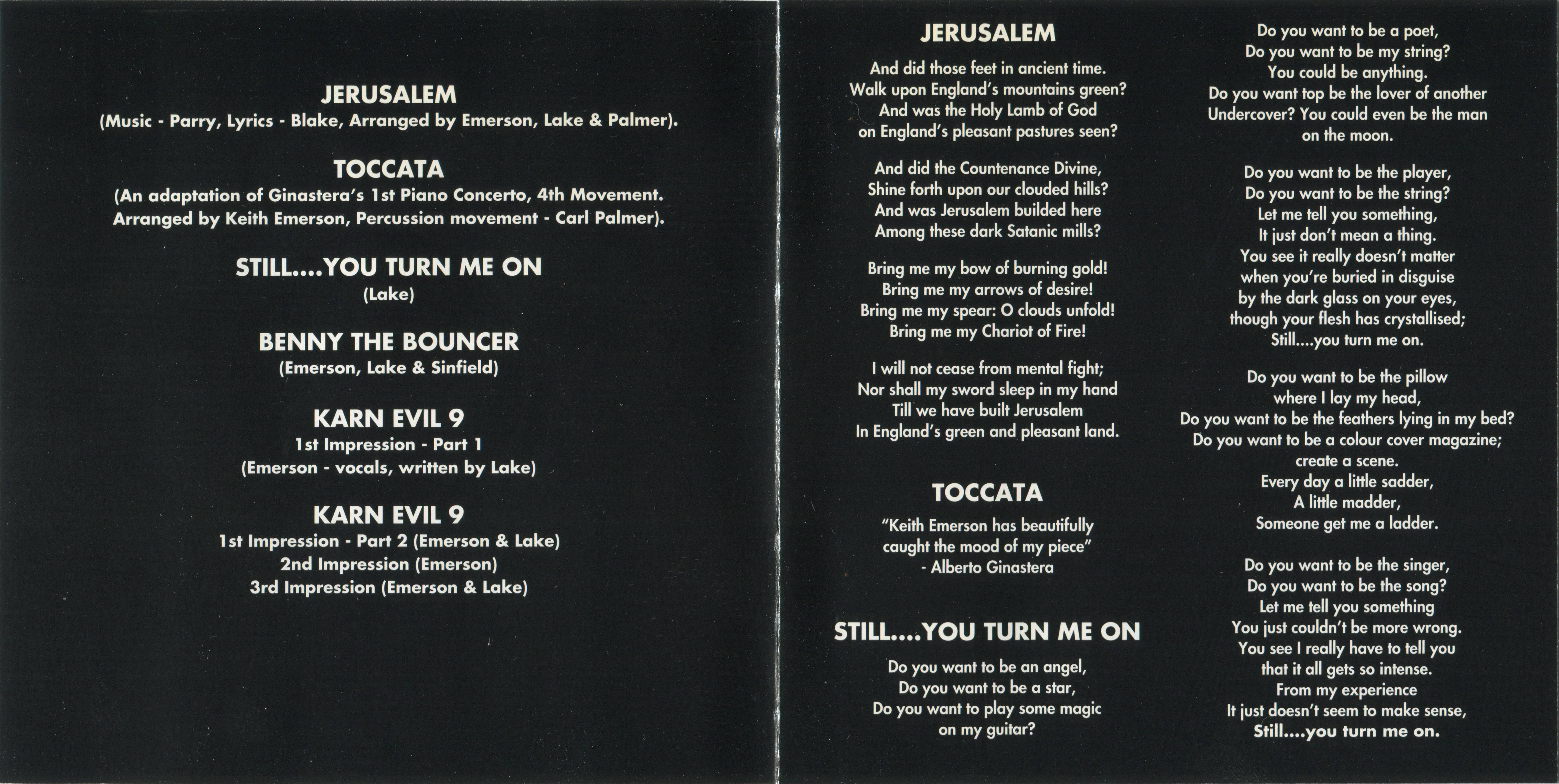 Emerson, Lake and Palmer Brain Salad Surgery [Booklet02 uk]